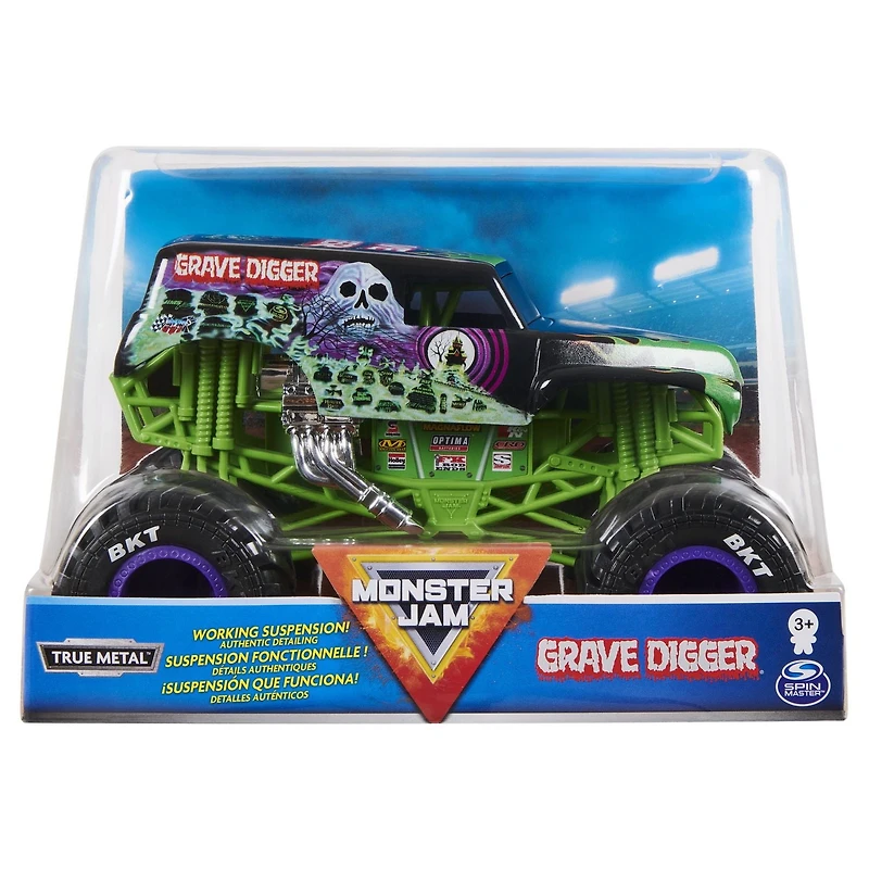 Monster Jam, Official Grave Digger Monster Truck, Die-Cast Vehicle, 1:24 Scale