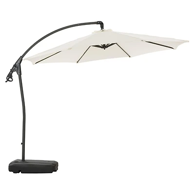 Parasol de terrasse en porte-à-faux CorLiving Endure de 9,5 pieds avec base à roulettes remplissable et cadre en aluminium et acier