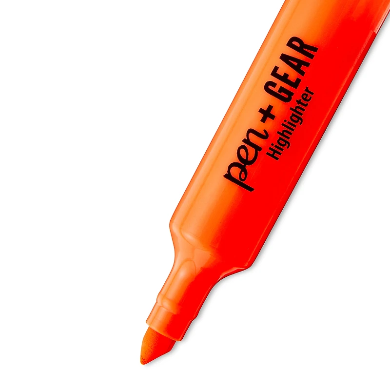 Surligneurs jumbo Pen+Gear, pointe biseautée, couleurs assorties, lot de 4