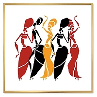 Designart Beautiful Dancers Afro American Silhouettes FLOAT FRAME WALL ART