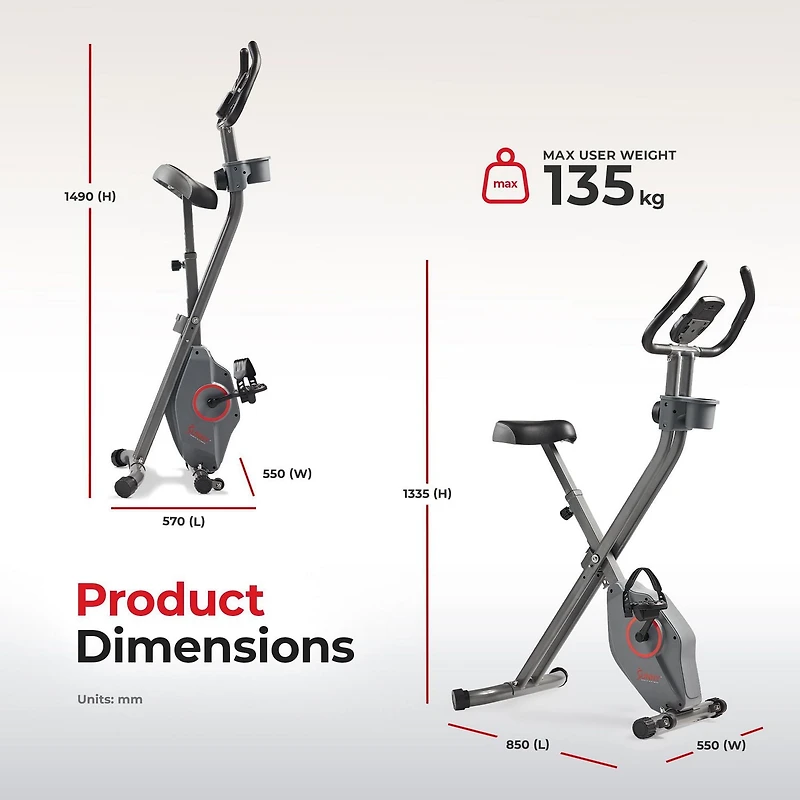 Sunny Health & Fitness Vélo Magnétique Pliable X-Bike Pro - SF-B223011