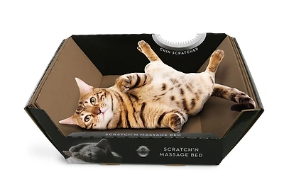 Lit de carton d'ondulation Omega Paw pour chats 16" x 16" x 5"
