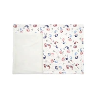 Marina Decoration Reversible Rich Printed Woven Fluffy Plush Soft Warm Flannel Fleece Children Throw Sherpa Kids Blanket, 40 x 50 Inch Pink Mermaid with White Base Pattern