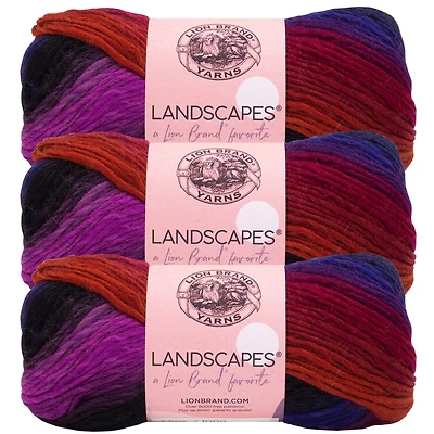 Lion Brand Landscapes Yarn Volcano #4 Medium/Worsted Acrylic yarn, 100g/ 134m, 3-CT