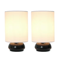 Ensemble de 2 lampes de table tactiles Simple Designs Gemini Colors avec abat-jour en tissu