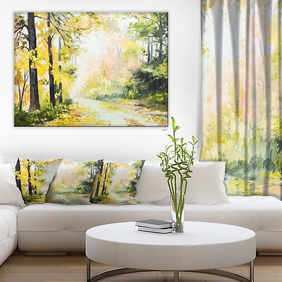 Impression sur toile « Road In Colorful Forest » Design Art