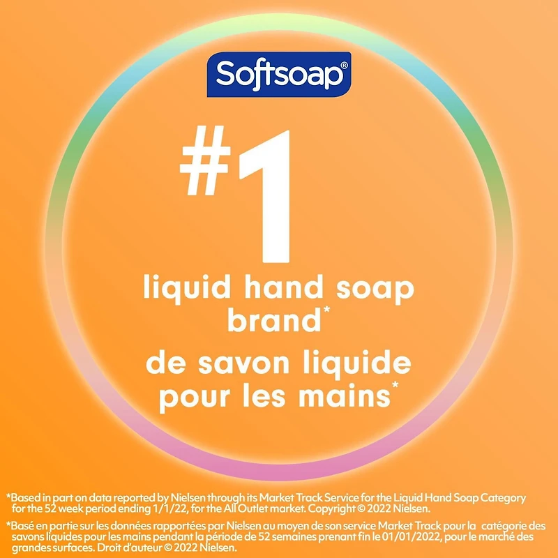 Pompe de savon liquide pour les mains hydratant Softsoap Watermelon & Mint, 332 mL Savon liquide