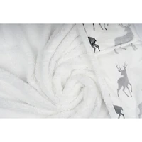 Safdie & Co. Premium Ultra Soft Flannel Hoodzy Hooded Throw Blanket with Sherpa Deer Silhouettes