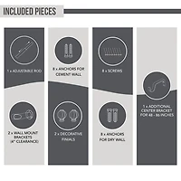 Brynn Blackout Grommet Curtain Rod 48" To 86" in Black