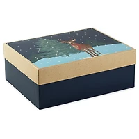 Hallmark Large Christmas Gift Box with Lid (Reindeer in the Snow)