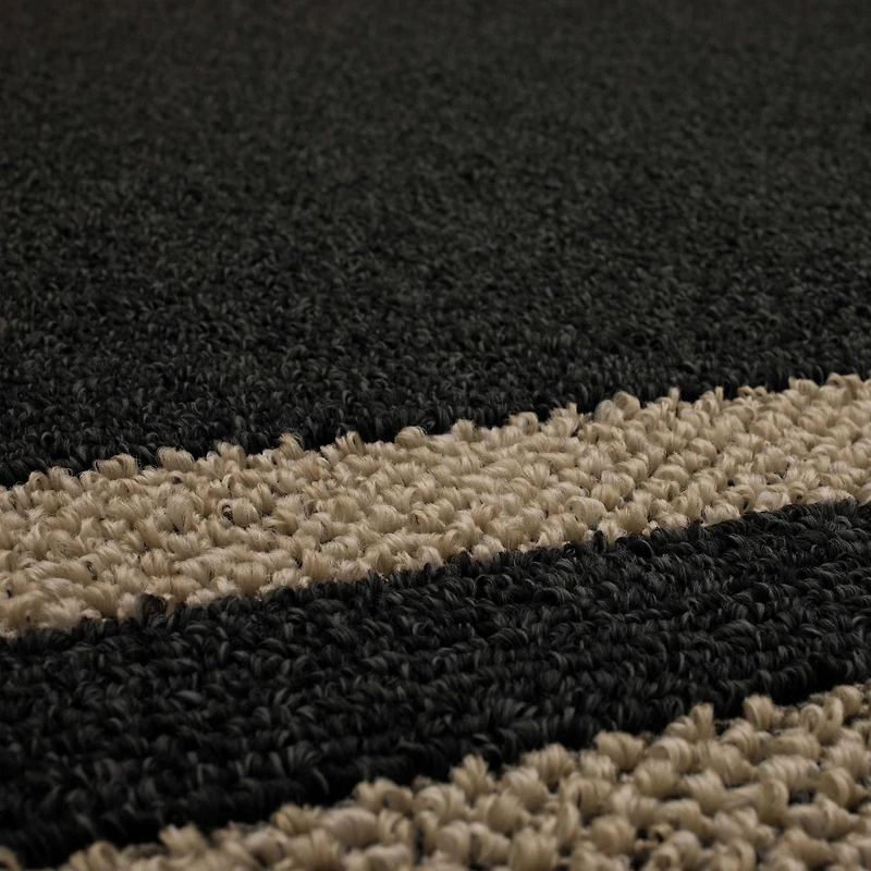 Mohawk Home - Tapis touffeté en polyester à motif de bordures, noir/havane