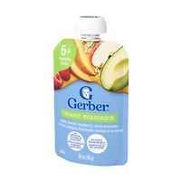 GERBER Purée Biologique pour Bébé Pomme Mangue Framboise Avocat Avoine