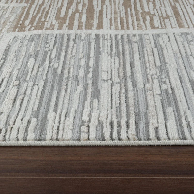 Rug Branch Nomad Abstract Indoor Area Rug, Beige Brown, Modern - Living Room, Bedroom, Dining Room, and Kitchen