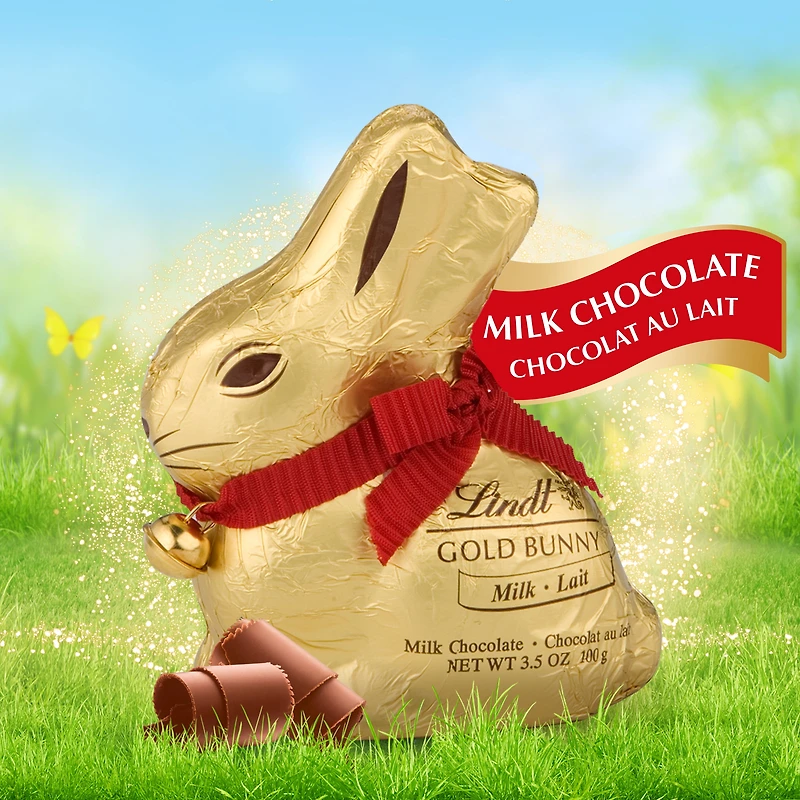 Lindt GOLD BUNNY Milk Chocolate Easter Bunny, 100grams