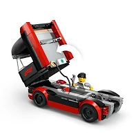 LEGO City F1 Truck with RB20 & AMR24 F1 Car Toys - Model Car Building Toy Set for Kids, Boys and Girls, Ages 8+ - F1 Collectible for Fans - Gift Idea for Birthdays - 60445