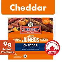 Schneiders Juicy Jumbos® Loaded Cheddar Hot Dogs, 375 g