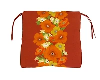 Coussin de siège de luxe Henryka à motif de fleuri rouge