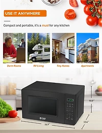 Micro-ondes Commercial Chef de 0,7 pi³ avec 10 niveaux de puissance, micro-ondes de 700 W avec affichage numérique, micro-ondes de comptoir