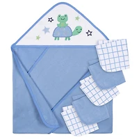 Serviette à capuchon Le choix du parent et 5 débarbouillettes, garçons