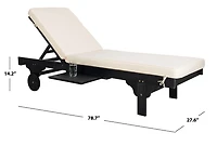 SAFAVIEH Newport Chaise longue d'extérieur Noir/Beige