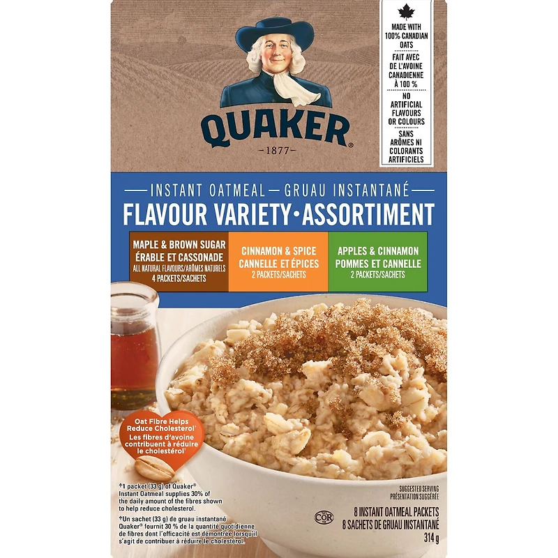 Quaker Gruau instantané Assortiment de 3 saveurs