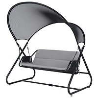 Deko Living Outdoor 3 Seat Cushioned Swing Chair with Textilene Canopy