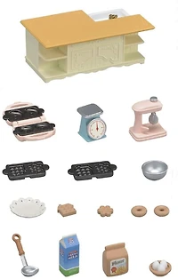 Calico Critters Kitchen Island, Dollhouse Furniture and Accessories with "Working" Features