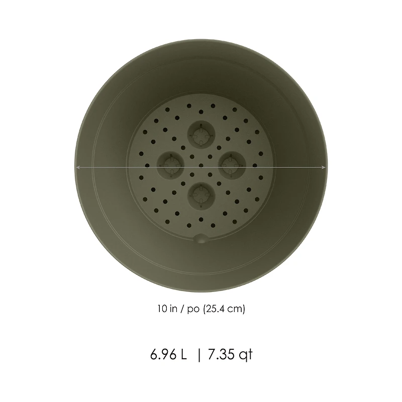 TierraVerde Birch Sans Rebords Jardinière Intérieur-Extérieur Baume 10"D