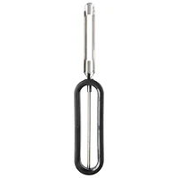 MAINSTAYS™ Peeler with Handler, Stainless Steel Swivel Blades, End of Blade Removes Blemishes, Soft & Flexible Non-Slip Handle, Sturdy, Blade Sharpened on Both Side, For Left or Right-Handed Use, Peeler (Stainless steel blade)