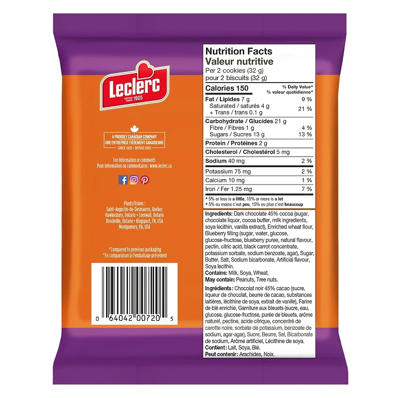 BISCUIT CHOC. NOIR. TRUFF.BLEUET. 240G EACH BOX