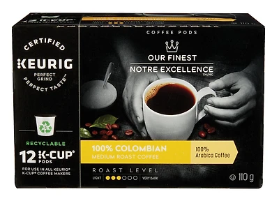 Café de torréfaction moyenne Notre Excellence à 100 % Colombien