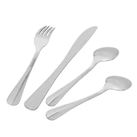 Ensemble de couverts en acier inoxydable 16 pièces Mainstays McAllen, argent MS 16 pièces McAllen