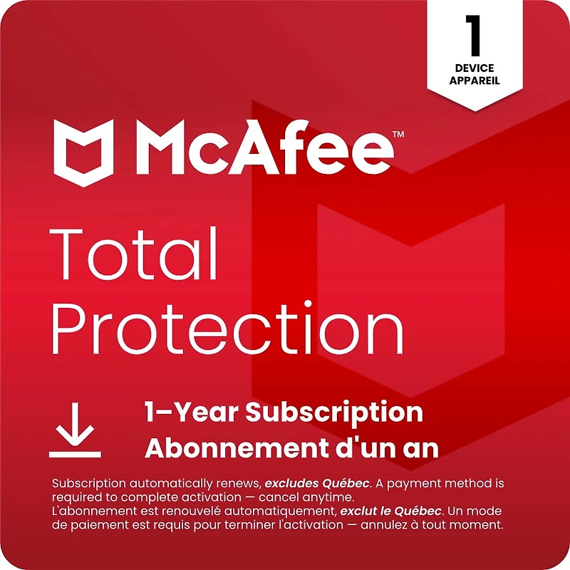 Microsoft 365 Personal 12-mos + McAfee Total Protection 1-Device 1-Year [Digital Download]