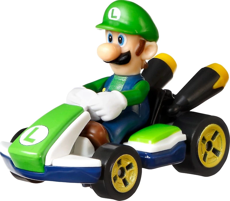 Mini-véhicule Luigi Hot Wheels à l’échelle 1:64 inspirés de Mario Kart