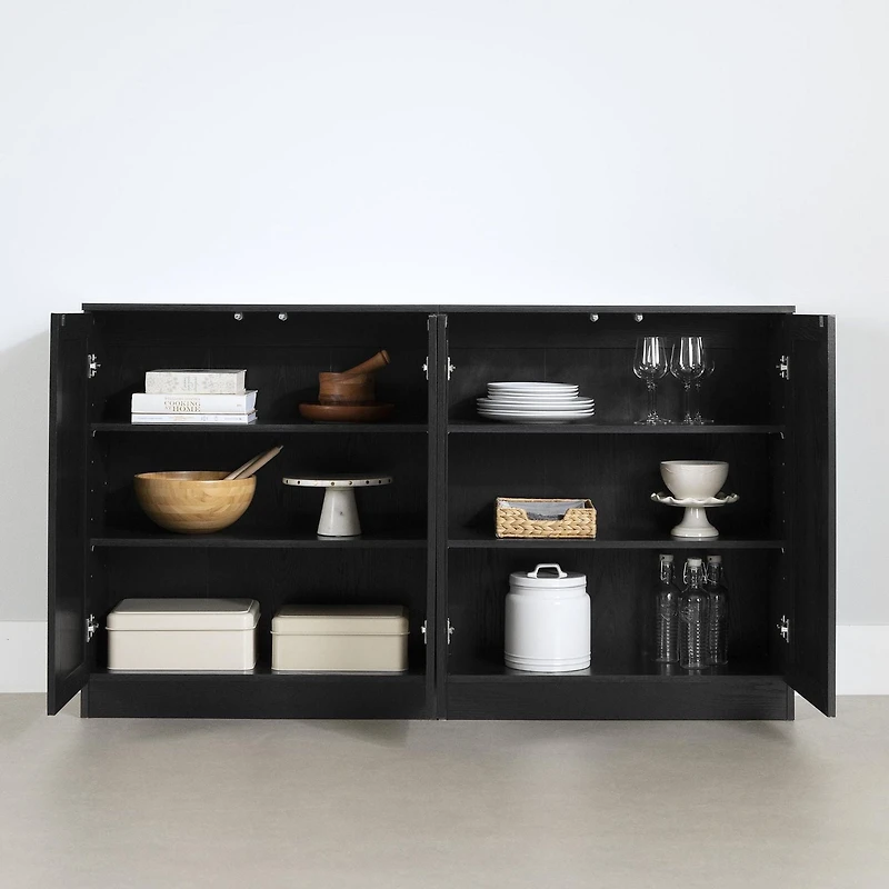 South Shore Arum Set of 2 Sideboards with Shelves
