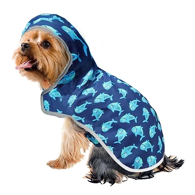 Fetchwear Dog Clothes: Shark Raincoat, Size XS-XL