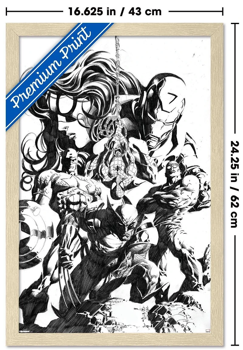 Marvel Sketch - Group Wall Poster