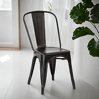 Tolix Armless Chair (Powder-Coated) in Black