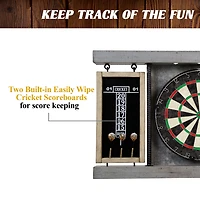 Prescott Bristle Dartboard Cabinet Set, Official Size Dart Board, by Barrington