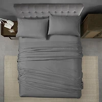 Swift Home Basic 3-Piece Twin Size Sheet Set, Ultra Soft, Deep Pocket, Easy Care Bedding Set, Gray
