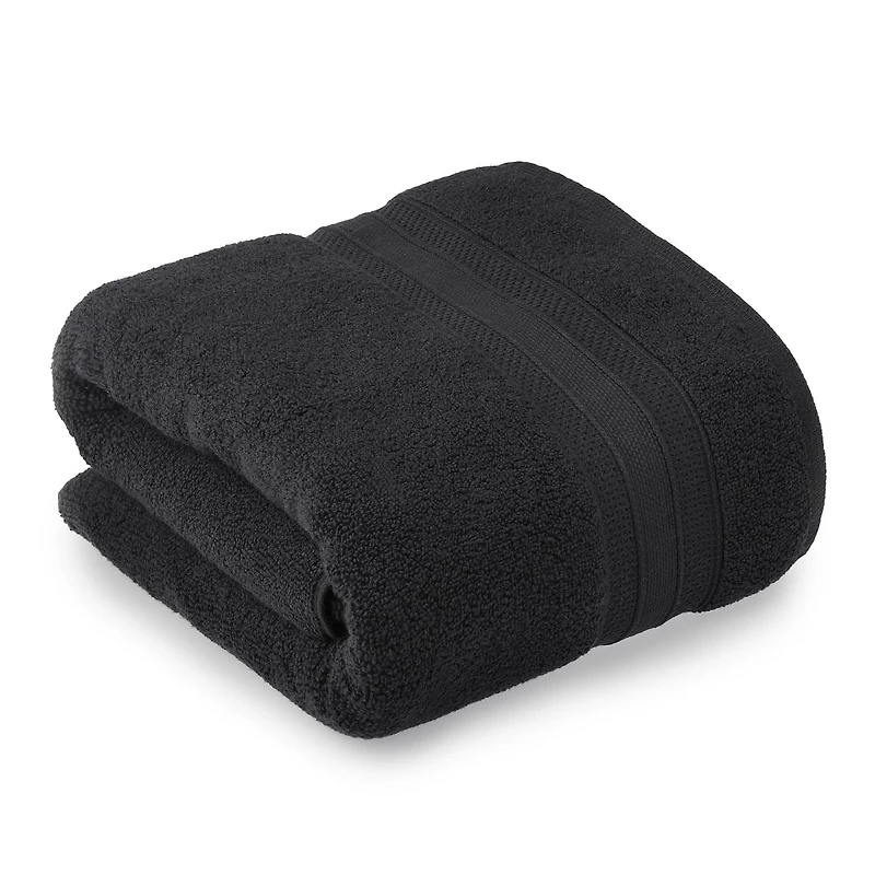 Ensemble de 6 serviettes de bain unies hometrends, noir 2 serviettes de bain 30 x 54 po, 2 serviettes à main 16 x 28 po, 2 débarbouillettes 13 x 13 po