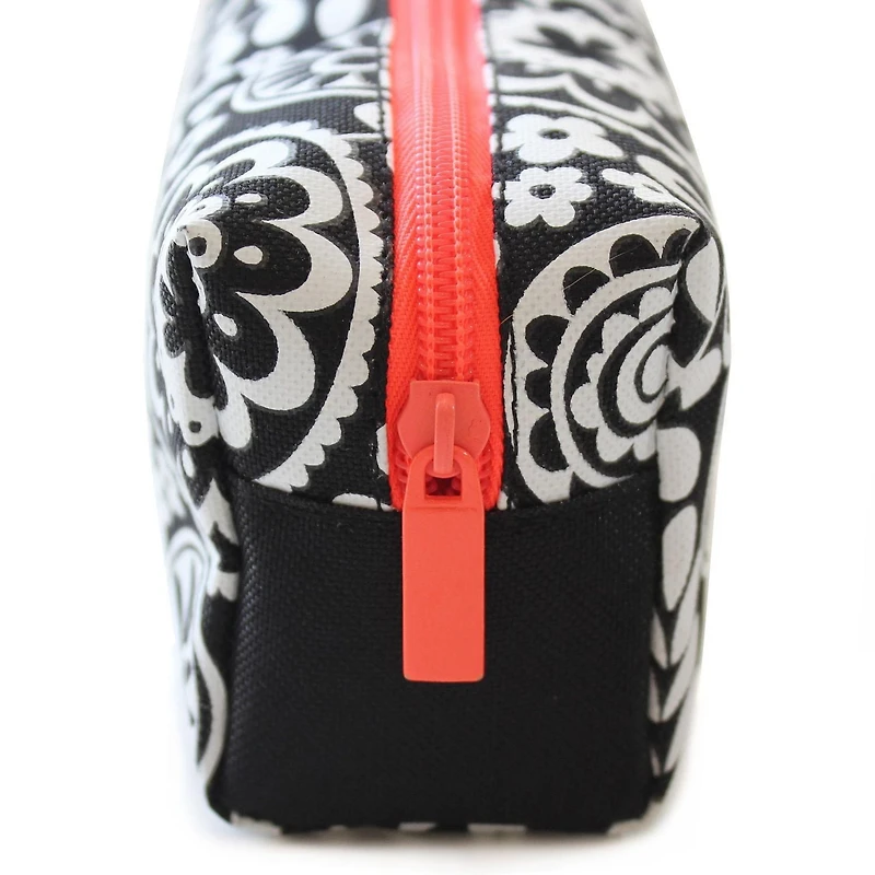 Pen+Gear Black & White Pencil Pouch with Geo Floral Print