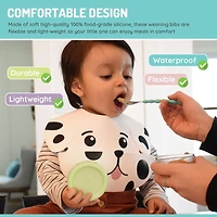 Bavoir en silicone en forme de chien pour bébés et jeunes enfants