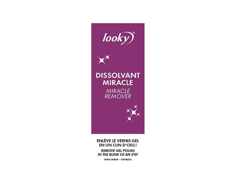 Looky Miracle Remover - Quick & Easy Gel Nail Polish Remover, No Soak, No Odor, Time-Saving Nail Care Solution - Removes Varnish in 5 Minutes - Gentle on Nails, Salon-Quality Finish, 15 ml/ 0.5 fl oz, Volume 15 ml