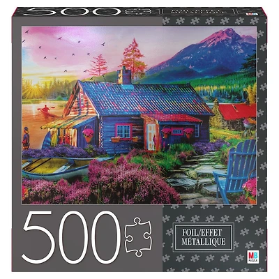 Puzzle de 500 pièces avec effet métallisé, La vie à la montagne