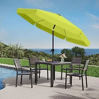 Parasol de jardin rond inclinable CorLiving de 3 m avec rabats latéraux et cadre en acier