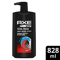 Axe Total Fresh 3-en-1 Shampooing, Revitalisant et Nettoyant Corporel