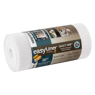 Revêtement pour étagères Select Grip de marque Easy Liner , Blanc, 30,5 cm x 9,1 m (12 po x 30 pi) Plusieurs tailles disponibles