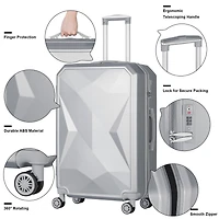 HIKOLAYAE Upright Luggage with 8-Wheel Spinner, 5 Piece - TSA Compliant