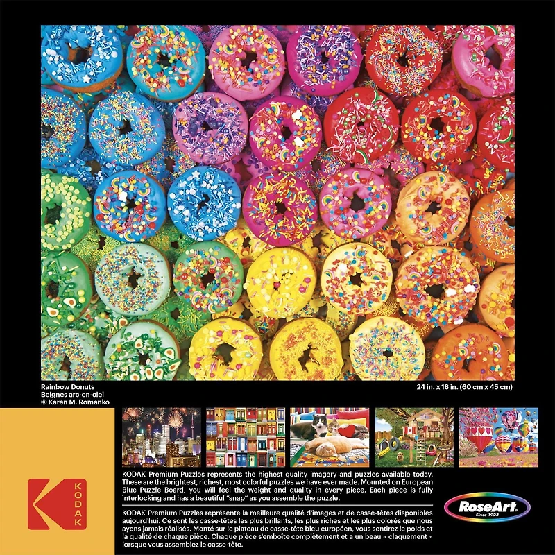 Kodak 550 Piece Jigsaw Puzzle - Rainbow Donuts